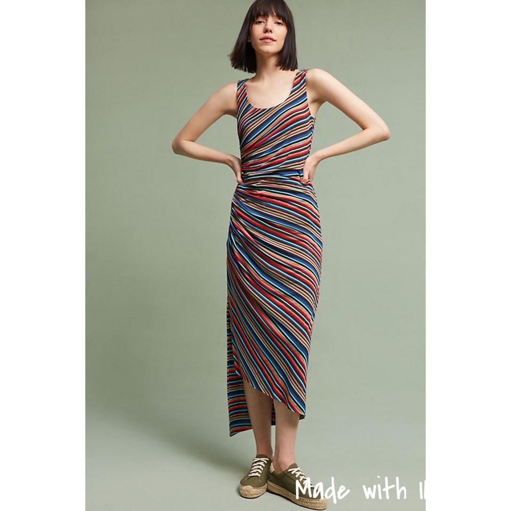 Anthropologie Bailey 44 Rouched Tank Midi Dress
